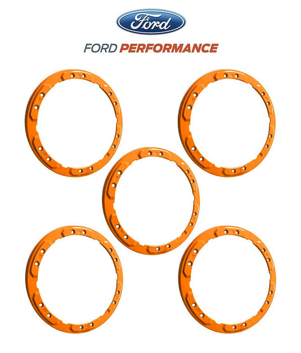 2021-2023 Bronco Ford OEM M-1021K-BLO 5pc Orange Bead Lock Wheel Trim Ring Kit