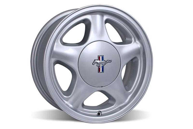 1991-1993 Mustang Pony Wheel 6.75" Silver Center Caps w Running Horse - Set of 4