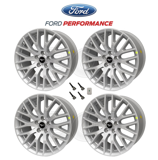2015-2023 Ford Mustang OEM 19" Staggered Silver Wheels & TPMS Kit - Set of 4
