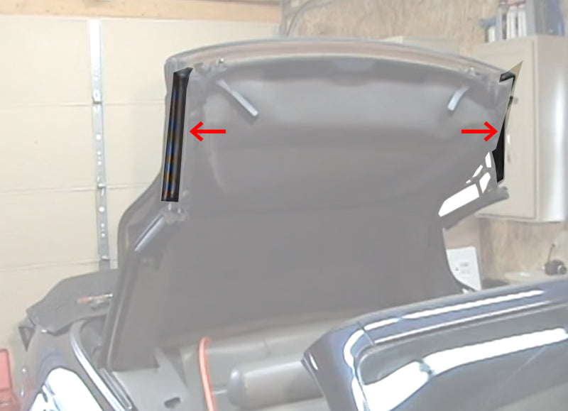 2001-2004 Ford Mustang Convertible Front Top Side Rail Weatherstrips Pair