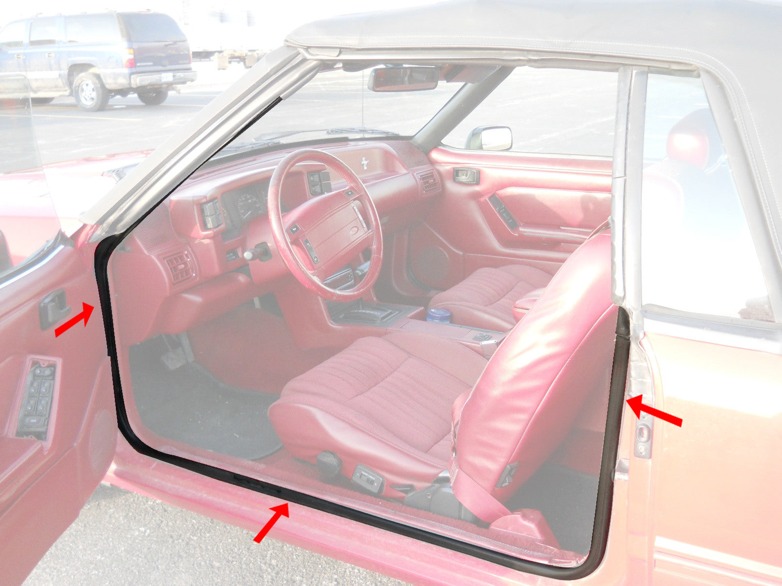 1983-1993 Mustang Convertible Door Opening & Trunk Rubber Weatherstrip Kit