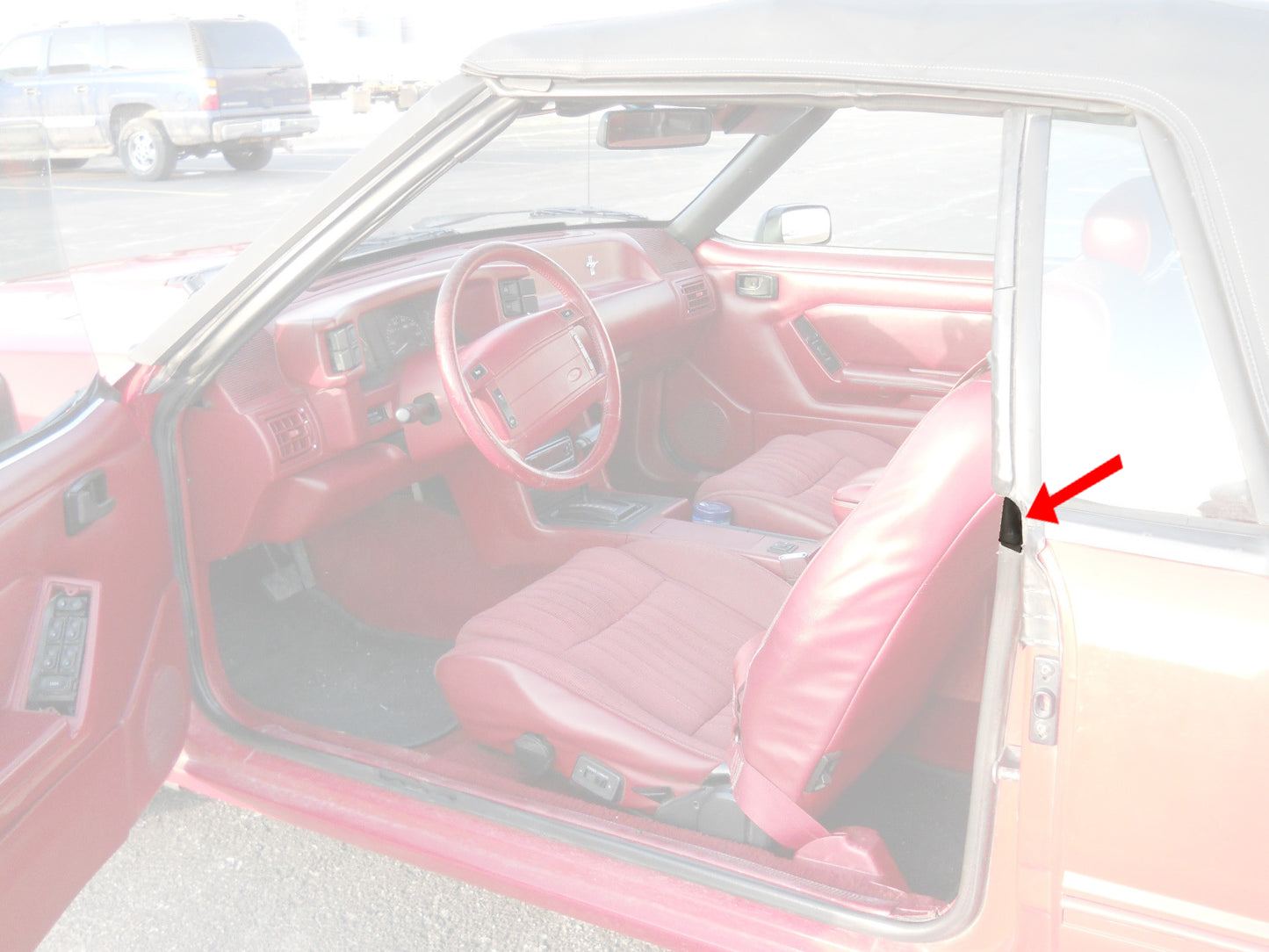 1983-1993 Mustang Convertible Door Rubber Weatherstrip End Caps - LH & RH Pair