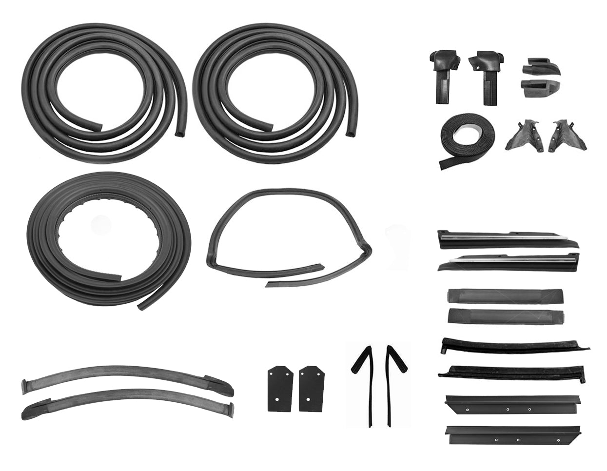 1985-1986 Mustang Convertible Weatherstrip Rubber Seal Kit 25pc - Ford Licensed