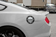 2015-2023 Ford Mustang GT 5.0 Black w/ Silver Fill Embossed Gas Fuel Door