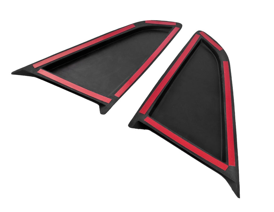 2015-2023 Ford Mustang Coupe Scott Drake Side Quarter Window Scoops Covers Black