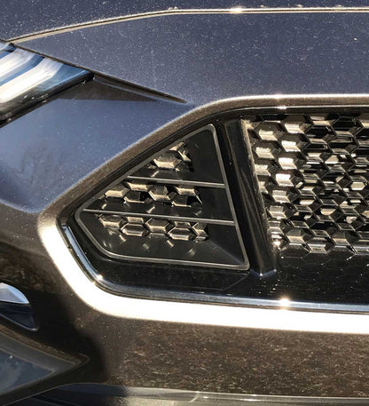 2018-2023 Mustang GT Scott Drake Front Upper Grille Inserts Black - Pair