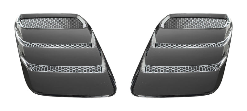 2018-2023 Mustang Genuine Ford Heat Extractors Hood Louvers Pair - Gloss Black