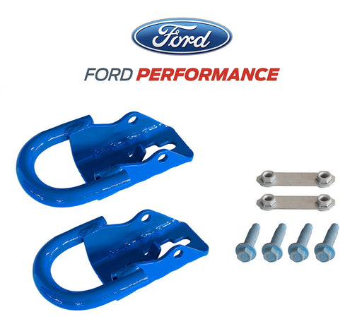 2015-2023 F150 Ford Performance M-18954-F15B Blue Steel Front Tow Hooks Pair