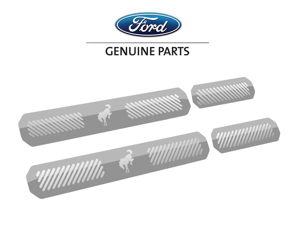2021-2023 Bronco 4-Door Genuine Ford Sill Step Plates Polished Stainless Steel