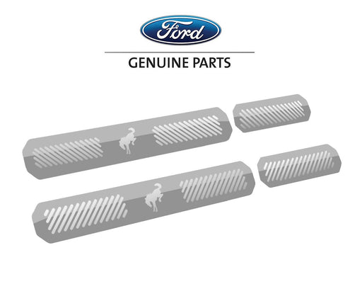 2021-2023 Bronco 4-Door Genuine Ford Sill Step Plates Polished Stainless Steel