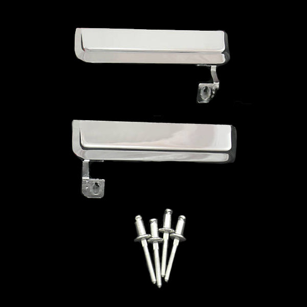 1979-93 Ford Fox Body Mustang Chrome Exterior Outside Door Handles with Rivets