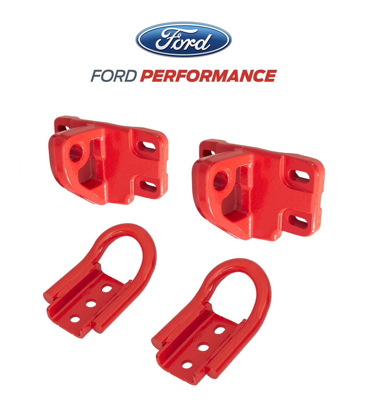 20212024 Bronco Ford Performance OEM Red Front & Rear Tow Hooks Set o