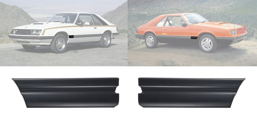 1979-1984 Ford Mustang Rear of Front Fender Trim Moldings Black - Pair LH & RH