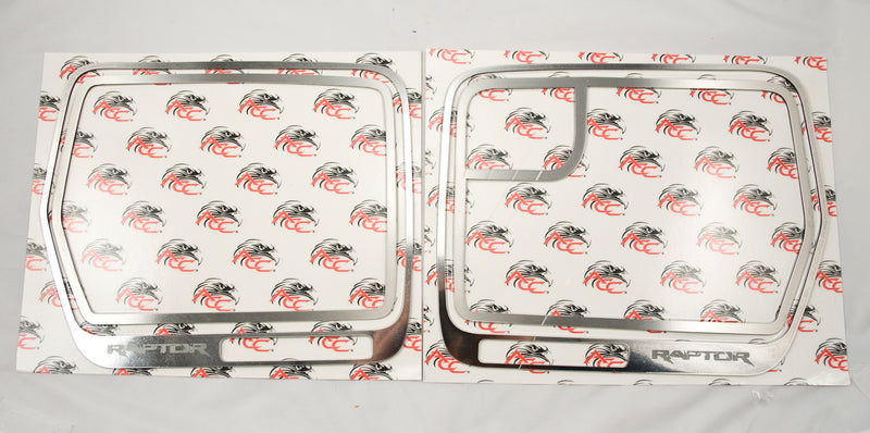 2010-2014 Ford F-150 Raptor Brushed Stainless Steel Side View Mirror Trim - 4pc