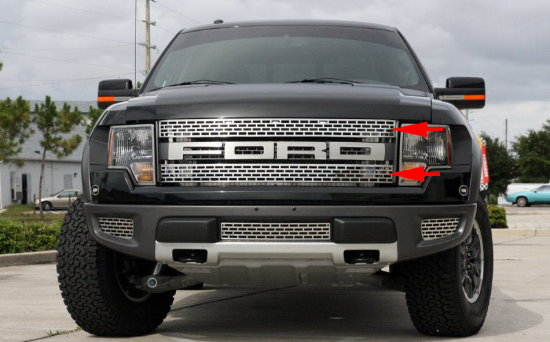 2010-2014 Ford F-150 Raptor Brushed Stainless  Upper Grille Kit (2 pc)