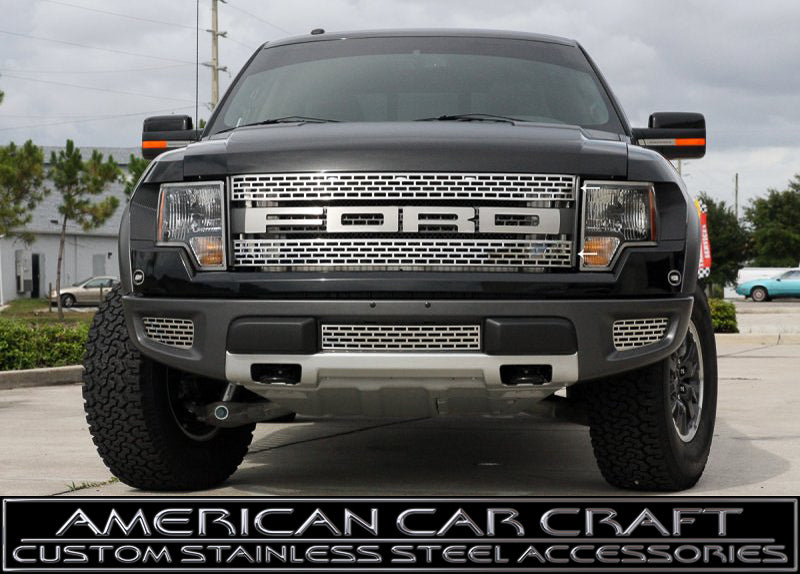 2010-2014 Ford F-150 Raptor Brushed Stainless  Upper Grille Kit (2 pc)